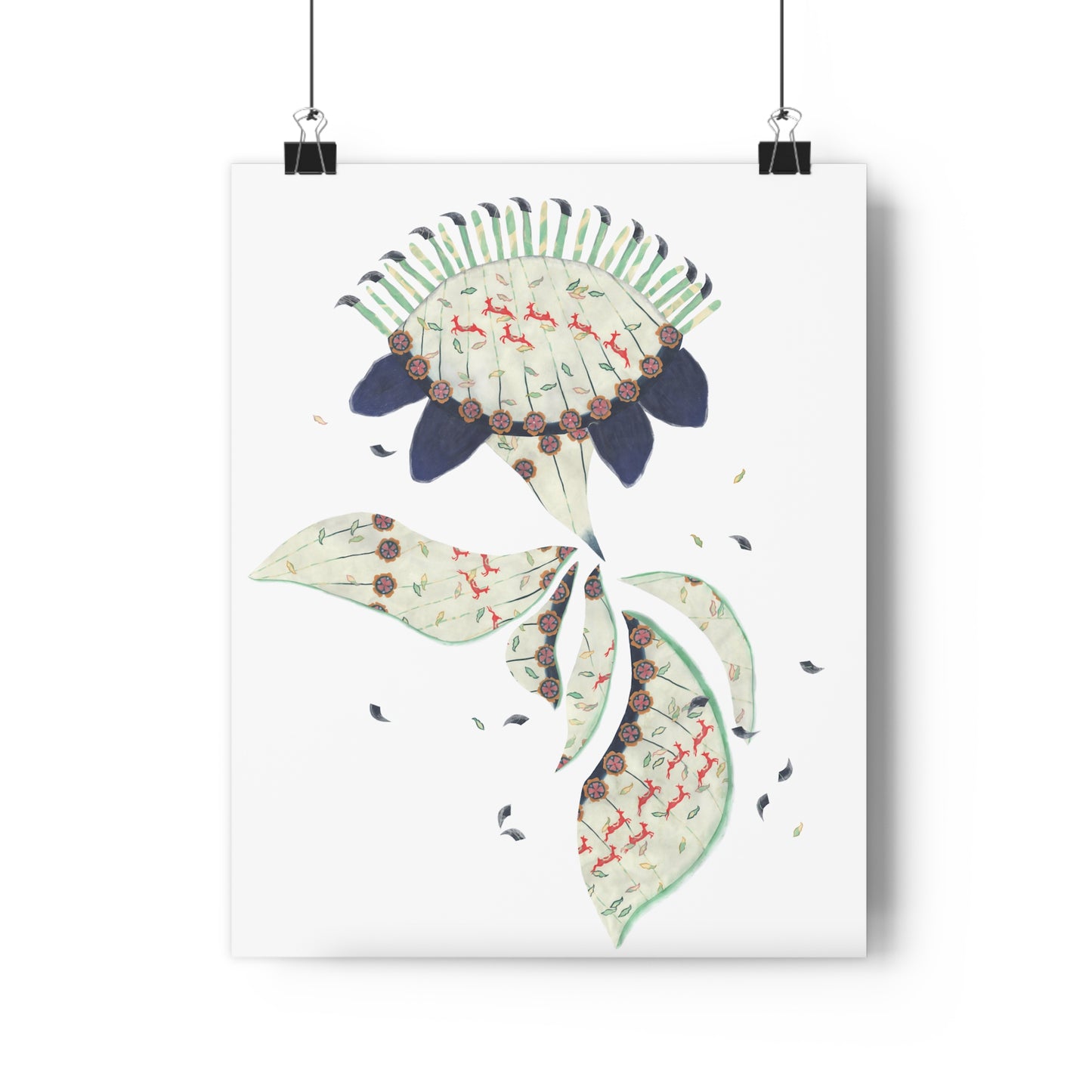 Little Red Deer Make a Run For It Print