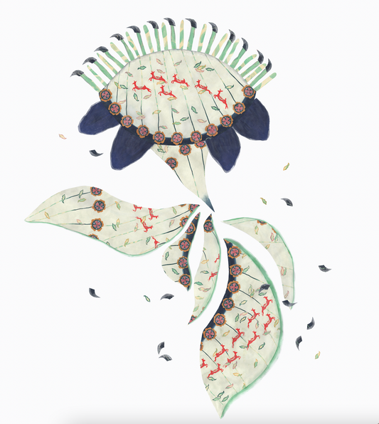 Little Red Deer Make a Run For It Print