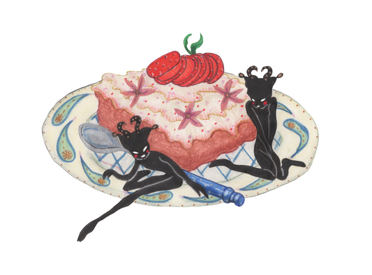 Goblins Feasting on Cake Print