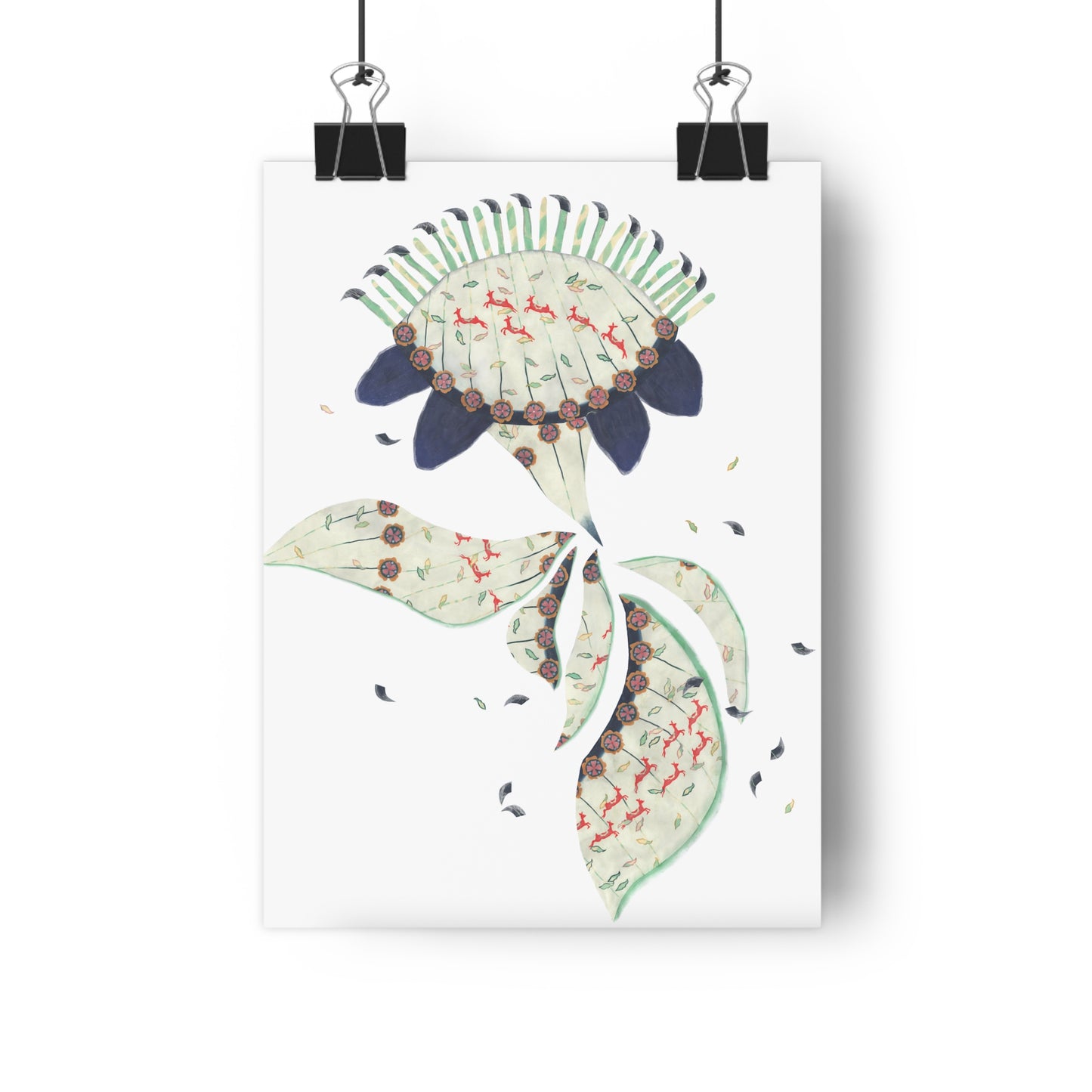 Little Red Deer Make a Run For It Print