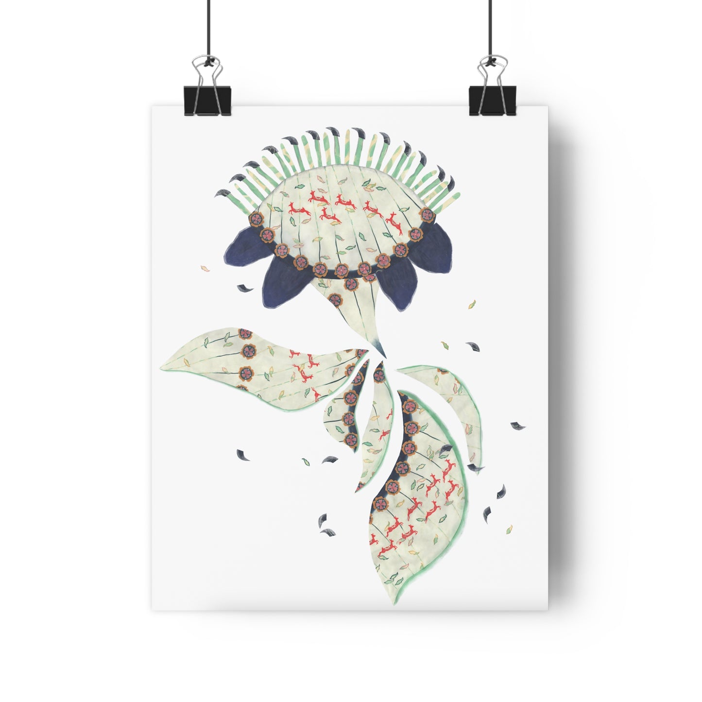 Little Red Deer Make a Run For It Print